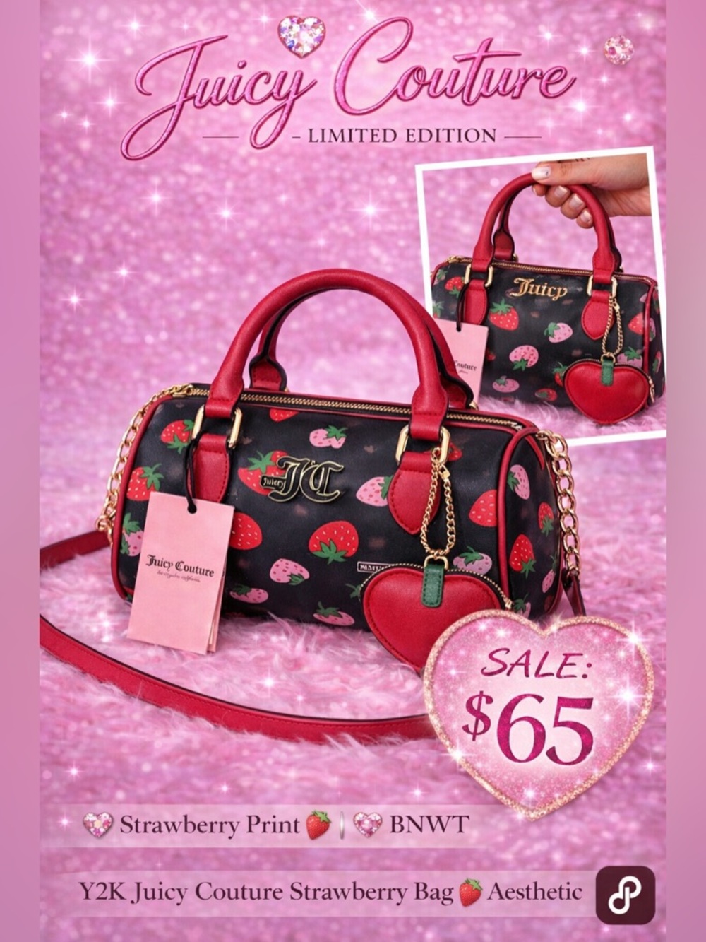 Juicy Couture Strawberry Barrel Bag Rare🍓✨
